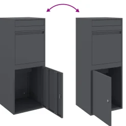 vidaXL Pakket inwerp box met opslag Antraciet 41 x 38 x 103 cm Staal