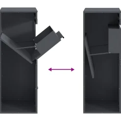 vidaXL Pakket inwerp box met opslag Antraciet 41 x 38 x 103 cm Staal