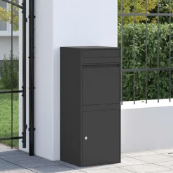 vidaXL Pakket inwerp box met opslag Zwart 41 x 38 x 103 cm Staal