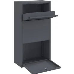 vidaXL Pakket inwerp box met opslag Antraciet 44 x 22 x 82 cm Staal
