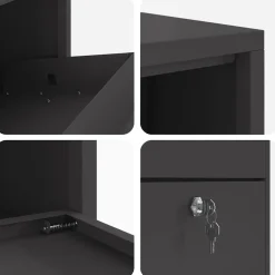 vidaXL Pakket inwerp box met opslag Zwart 44 x 22 x 82 cm Staal
