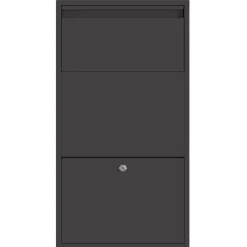 vidaXL Pakket inwerp box met opslag Zwart 44 x 22 x 82 cm Staal