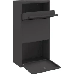 vidaXL Pakket inwerp box met opslag Zwart 44 x 22 x 82 cm Staal