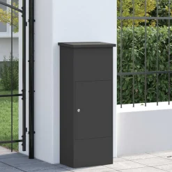 vidaXL Pakket inwerp box met opslag Zwart 44,5 x 29 x 110,5 cm Staal