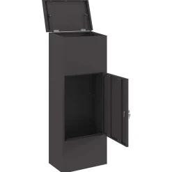 vidaXL Pakket inwerp box met opslag Zwart 44,5 x 29 x 110,5 cm Staal