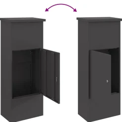 vidaXL Pakket inwerp box met opslag Zwart 44,5 x 29 x 110,5 cm Staal
