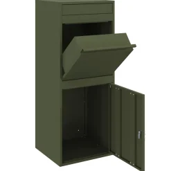 vidaXL Pakket inwerp box met opslag Olijfgroen 41 x 38 x 103 cm Staal