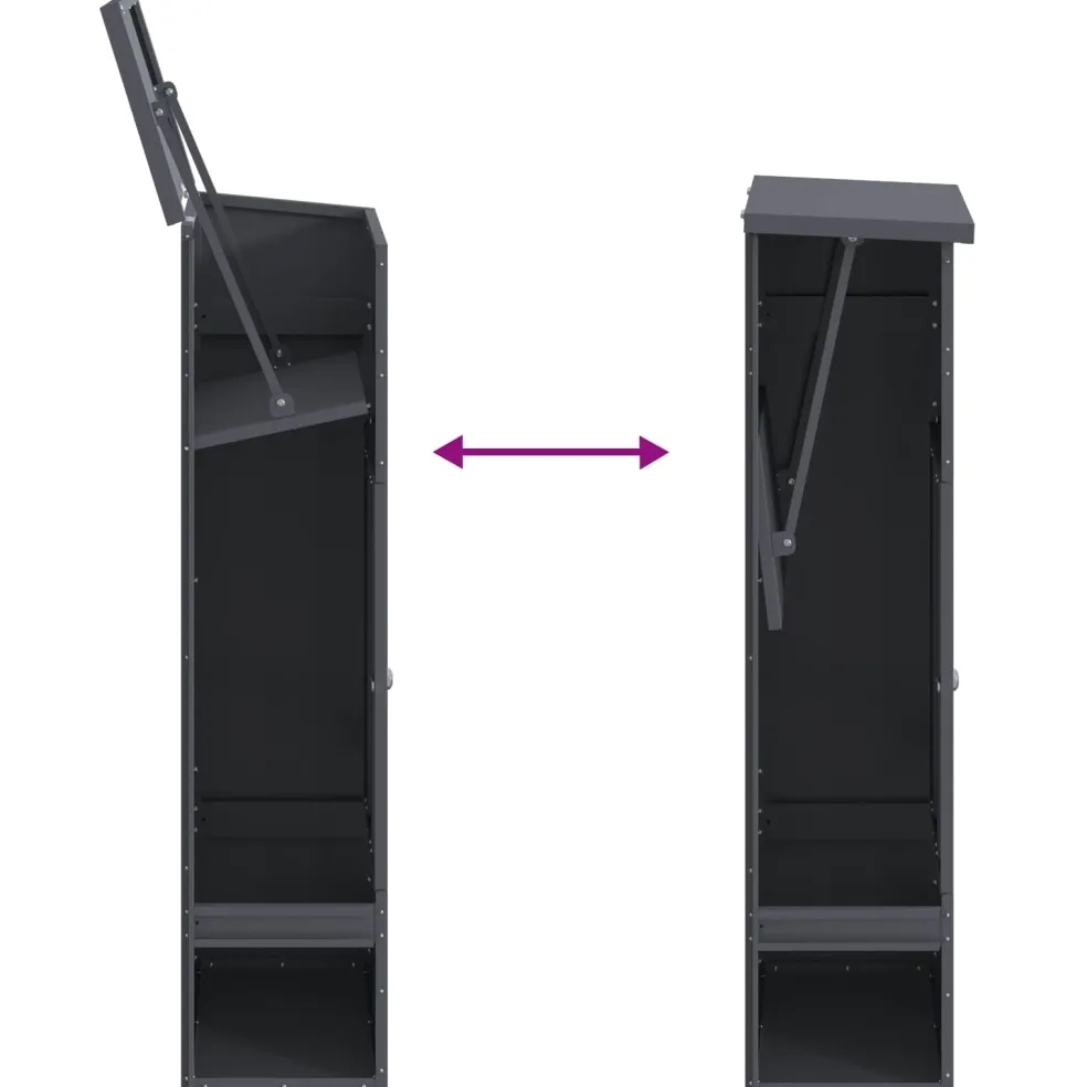 vidaXL Pakket inwerp box met slot Antraciet 44,5 x 29 x 110,5 cm Staal