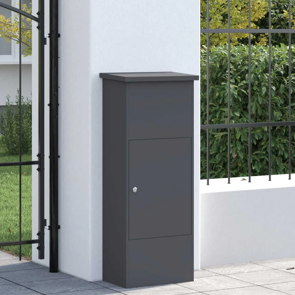 vidaXL Pakket inwerp box met slot Antraciet 44,5 x 29 x 110,5 cm Staal