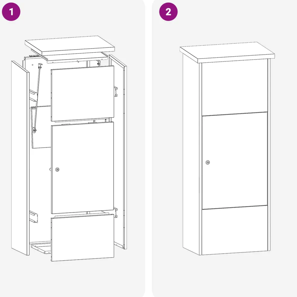 vidaXL Pakket inwerp box met slot Antraciet 44,5 x 29 x 110,5 cm Staal