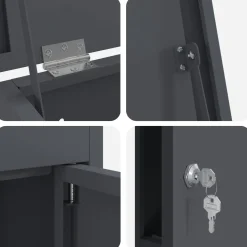 vidaXL Pakket inwerp box met slot Antraciet 44,5 x 29 x 110,5 cm Staal