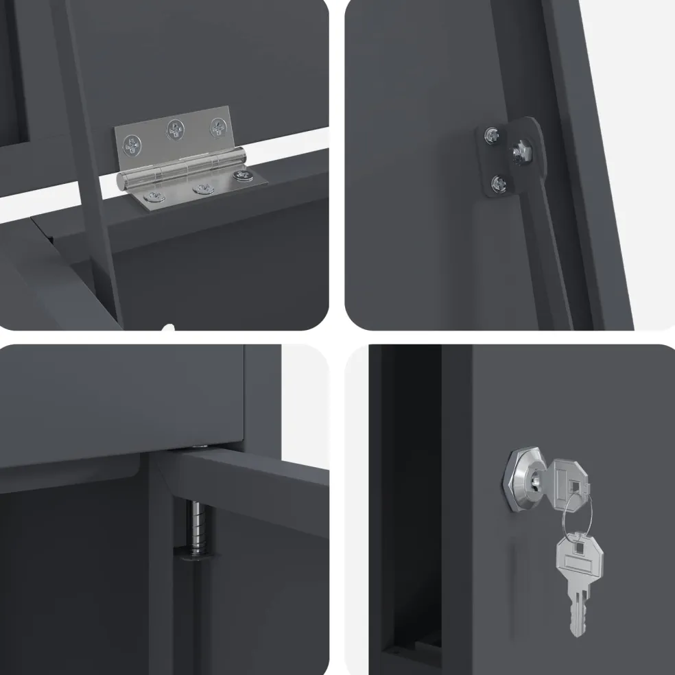vidaXL Pakket inwerp box met slot Antraciet 44,5 x 29 x 110,5 cm Staal