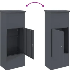 vidaXL Pakket inwerp box met slot Antraciet 44,5 x 29 x 110,5 cm Staal