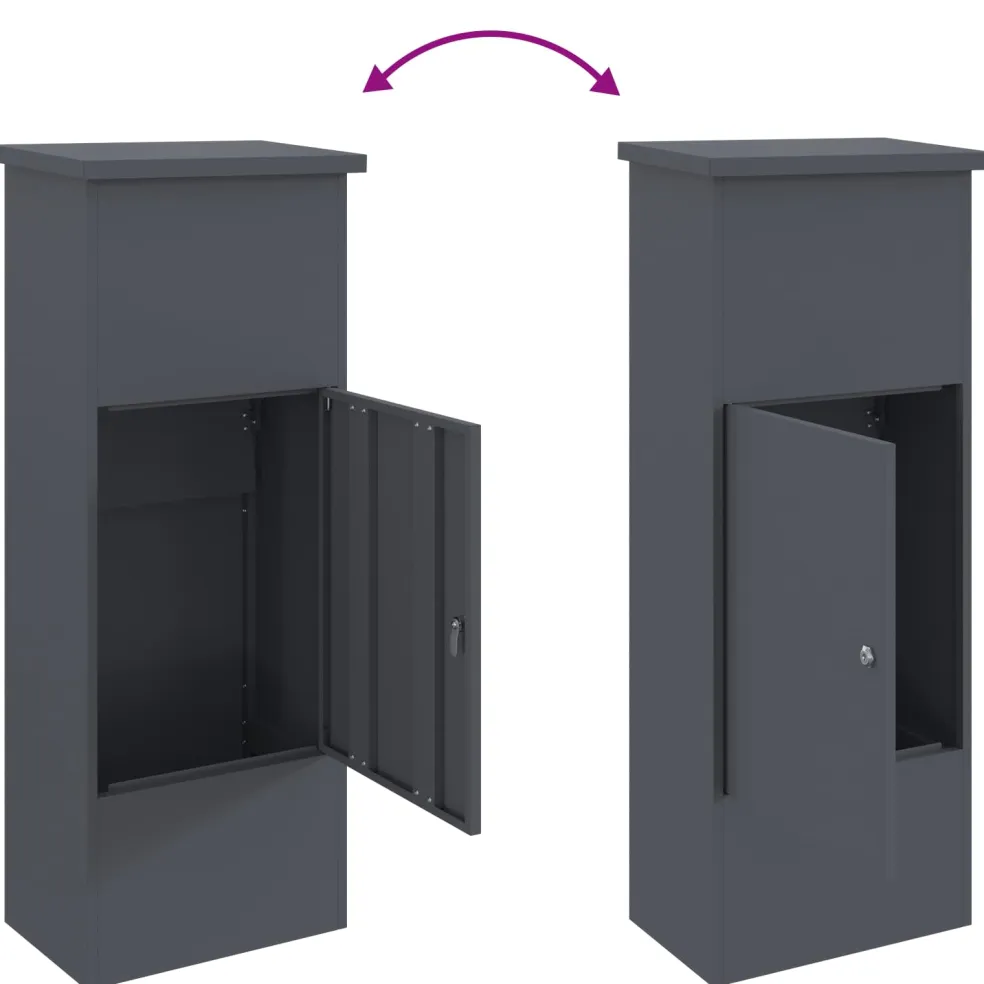 vidaXL Pakket inwerp box met slot Antraciet 44,5 x 29 x 110,5 cm Staal