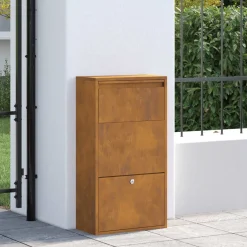vidaXL Pakket inwerp box met slot Roestig 44 x 22 x 82 cm Cortenstaal