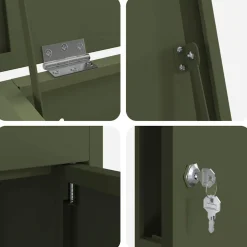 vidaXL Pakket inwerp box Olijfgroen 44,5 x 29 x 110,5 cm Staal