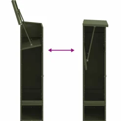 vidaXL Pakket inwerp box Olijfgroen 44,5 x 29 x 110,5 cm Staal
