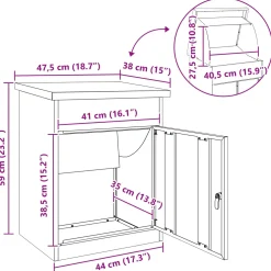 vidaXL Pakket inwerp box Roestig 47,5 x 38 x 59 cm weervast staal