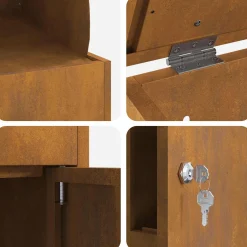 vidaXL Pakket inwerp box Roestig 47,5 x 38 x 59 cm weervast staal