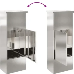 vidaXL Pakket inwerp box Zilver 44,5 x 29 x 110,5 cm Roestvrij staal