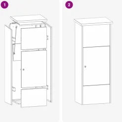 vidaXL Pakket inwerp box Zilver 44,5 x 29 x 110,5 cm Roestvrij staal