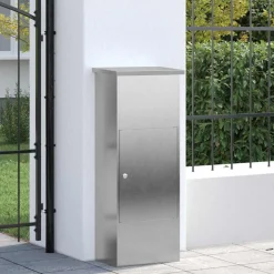 vidaXL Pakket inwerp box Zilver 44,5 x 29 x 110,5 cm Roestvrij staal