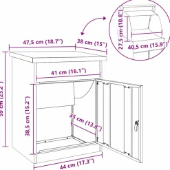 vidaXL Pakket inwerp box Zilver 47,5 x 38 x 59 cm Roestvrij staal