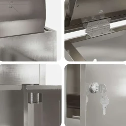 vidaXL Pakket inwerp box Zilver 47,5 x 38 x 59 cm Roestvrij staal