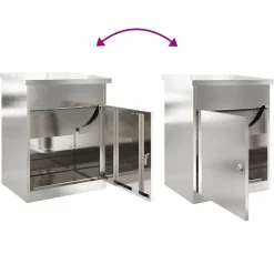vidaXL Pakket inwerp box Zilver 47,5 x 38 x 59 cm Roestvrij staal
