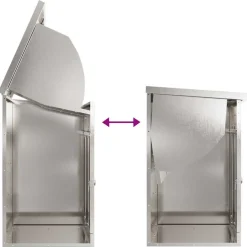 vidaXL Pakket inwerp box Zilver 47,5 x 38 x 59 cm Roestvrij staal