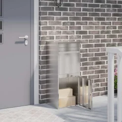 vidaXL Pakket inwerp box zilver 41 x 38 x 103 cm Roestvrij staal