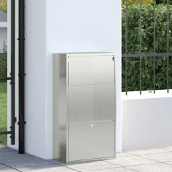 vidaXL Pakket inwerp box Zilver 44 x 22 x 82 cm Gegalvaniseerd staal