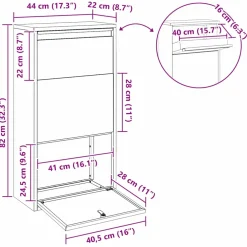 vidaXL Pakket inwerp box Zilver 44 x 22 x 82 cm Gegalvaniseerd staal