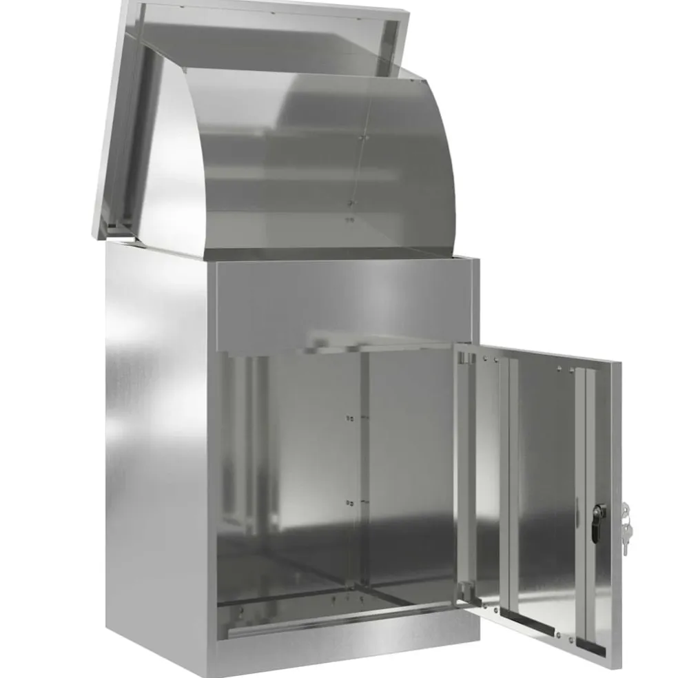 vidaXL Pakket inwerp box Zwart 47,5 x 38 x 59 cm Gegalvaniseerd staal