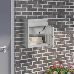 vidaXL Pakket inwerp box Zwart 47,5 x 38 x 59 cm Gegalvaniseerd staal