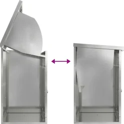 vidaXL Pakket inwerp box Zwart 47,5 x 38 x 59 cm Gegalvaniseerd staal