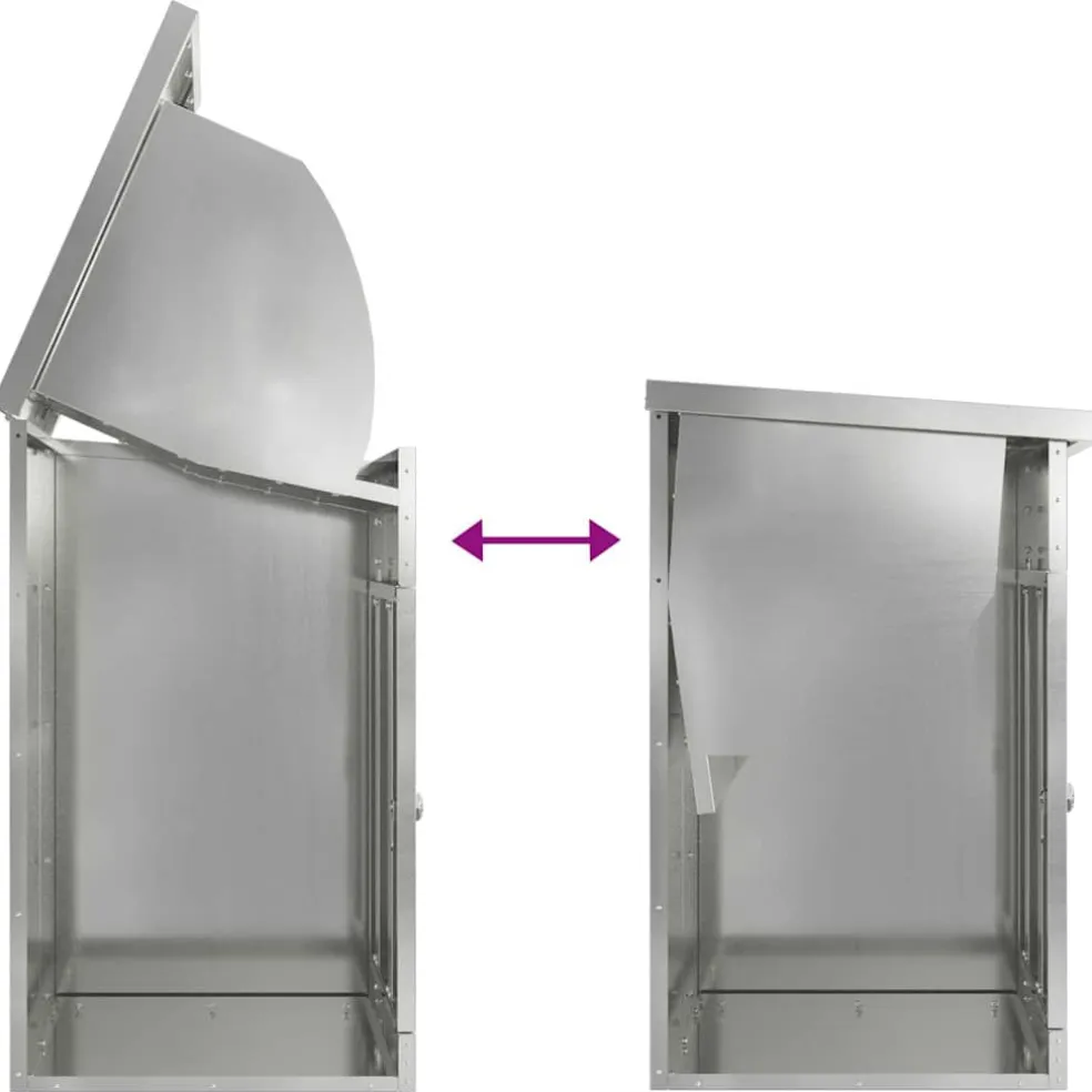 vidaXL Pakket inwerp box Zwart 47,5 x 38 x 59 cm Gegalvaniseerd staal