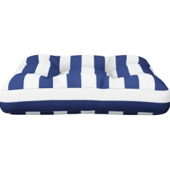 vidaXL Palletkussen gestreept 50x50x12 cm stof blauw en wit