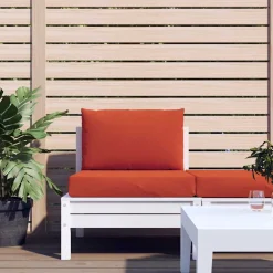 vidaXL Palletkussens 2 st stof gemêleerd rood