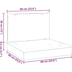 vidaXL Palletkussens 2 st stof gemêleerd rood