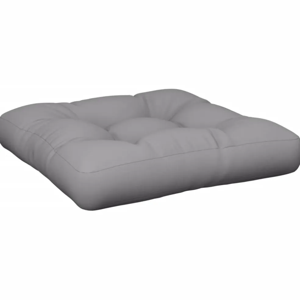 vidaXL Palletkussens 2 st stof grijs