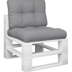 vidaXL Palletkussens 2 st stof grijs