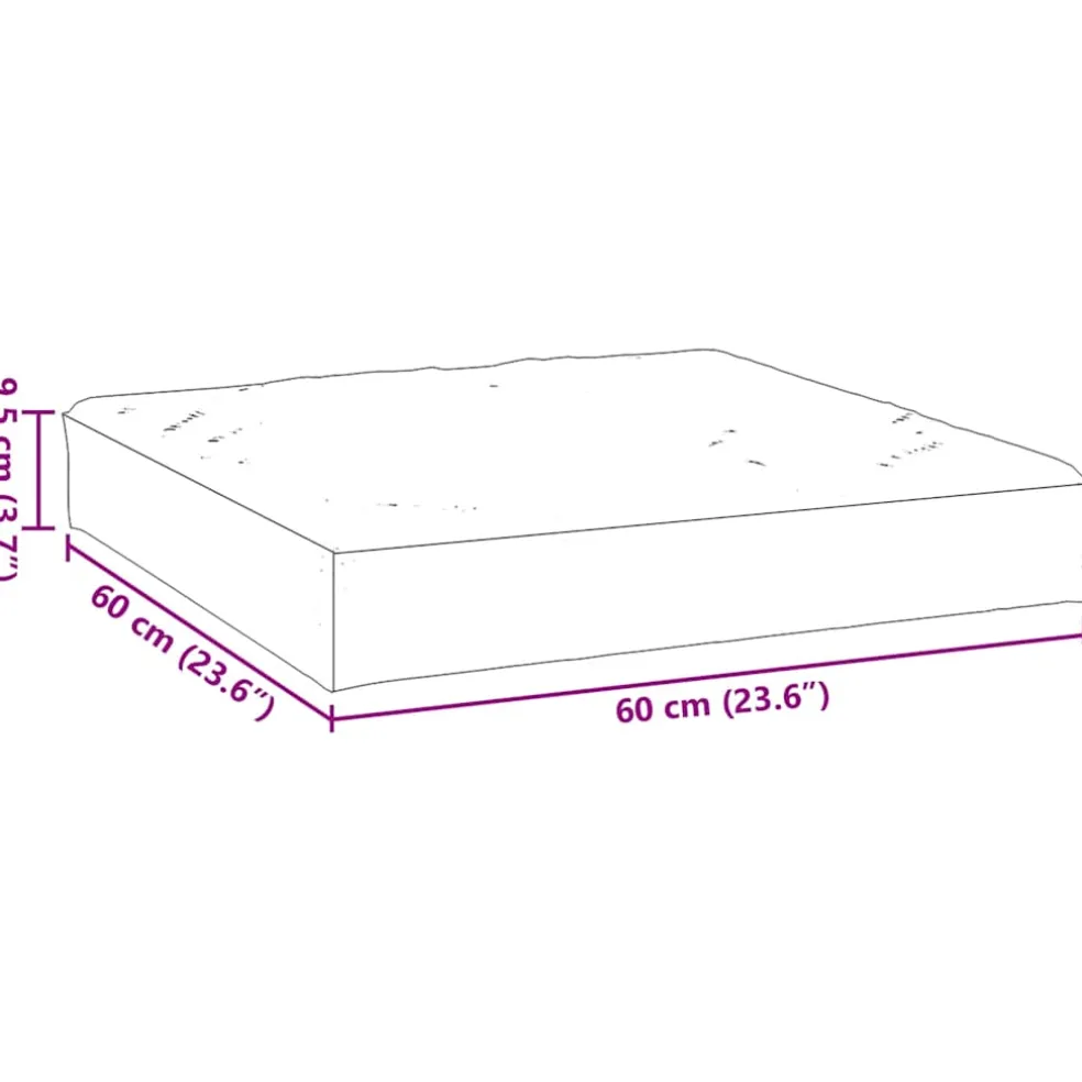 vidaXL Palletkussen 60x60x9,5 cm stof gemêleerd rood