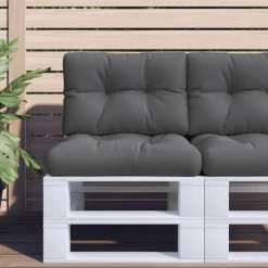 vidaXL Palletkussen 50x40x12 cm stof antracietkleurig