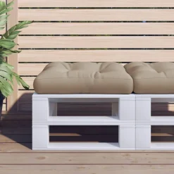 vidaXL Palletkussen 50x50x12 cm stof taupe