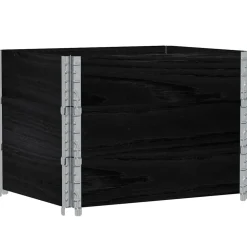 vidaXL Palletopzetranden 3 st 80x60 cm massief grenenhout zwart
