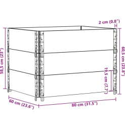 vidaXL Palletopzetranden 3 st 80x60 cm massief grenenhout bruin