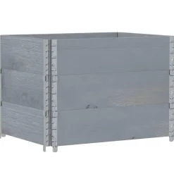 vidaXL Palletopzetranden 3 st 80x60 cm massief grenenhout grijs