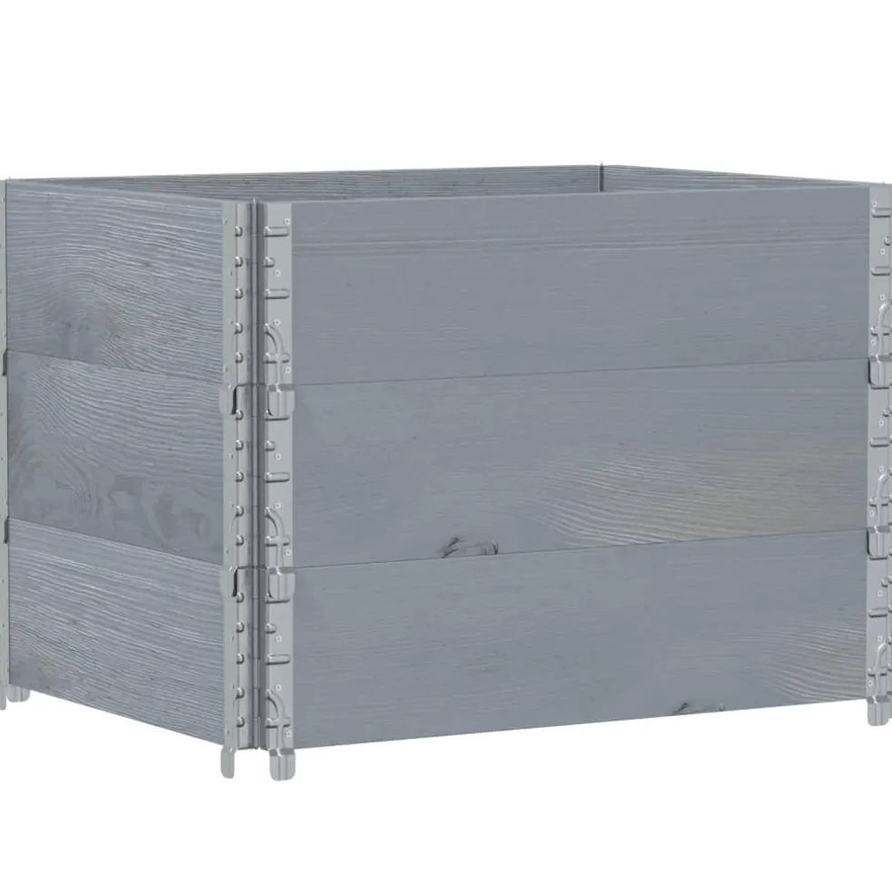 vidaXL Palletopzetranden 3 st 80x60 cm massief grenenhout grijs