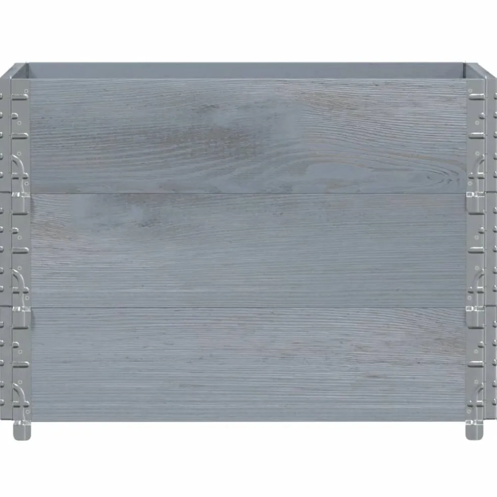 vidaXL Palletopzetranden 3 st 80x60 cm massief grenenhout grijs
